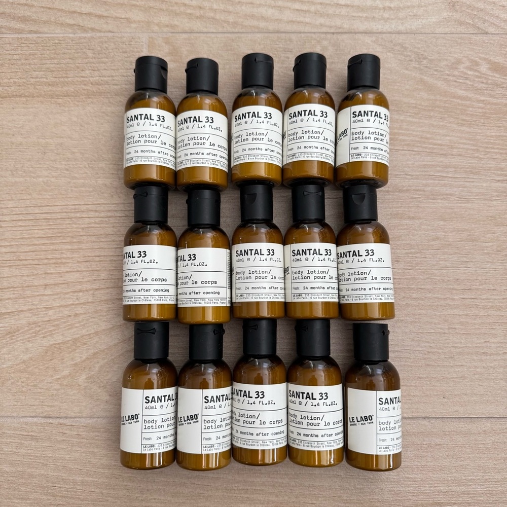 Le Labo Santal 33 Body Lotion Travel Mini Size Unisex, Lot of 15